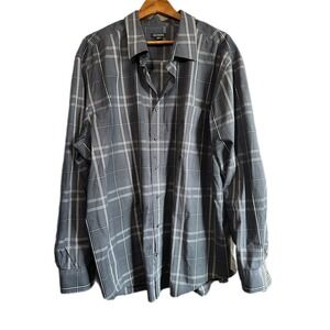 George Button Down Shirt Mens 3XL Blue Check Excellent Long Sleeve GM13Y046B